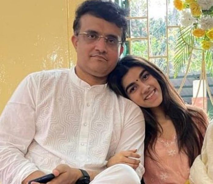 Sourav Ganguly with his daughter