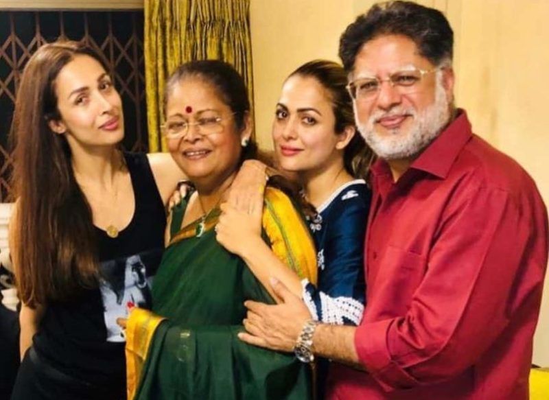 Amrita Arora with her family