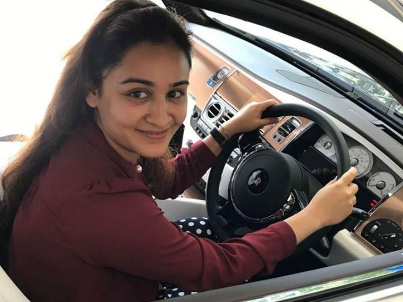 Aparna Yadav in her car