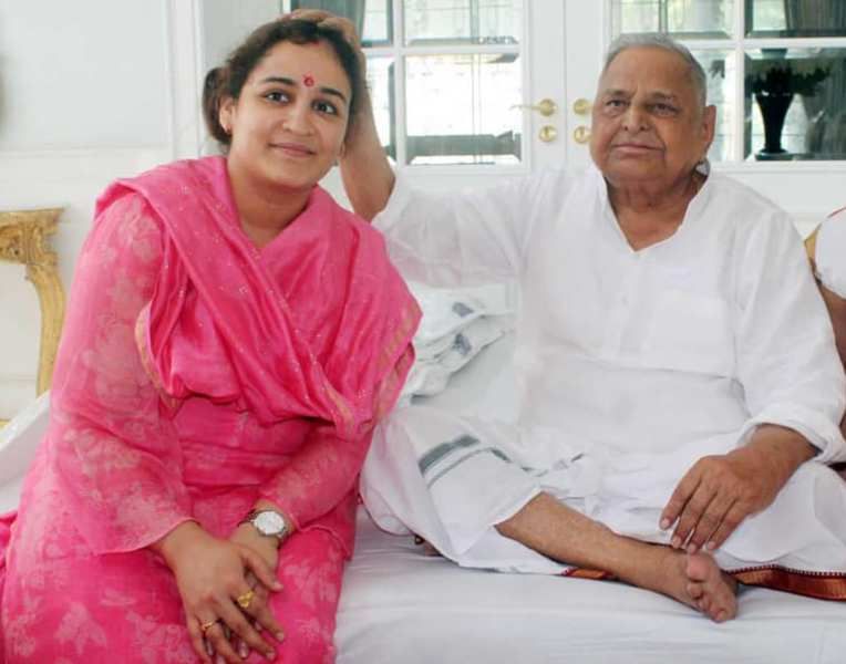 Aparna Yadav with her father-in law