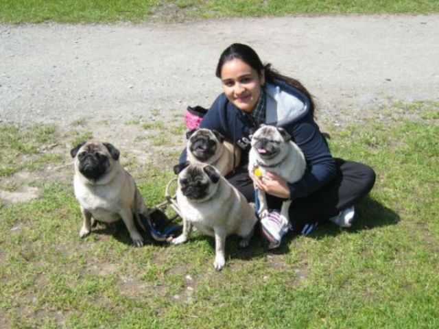 Aparna Yadav with her pet dogs