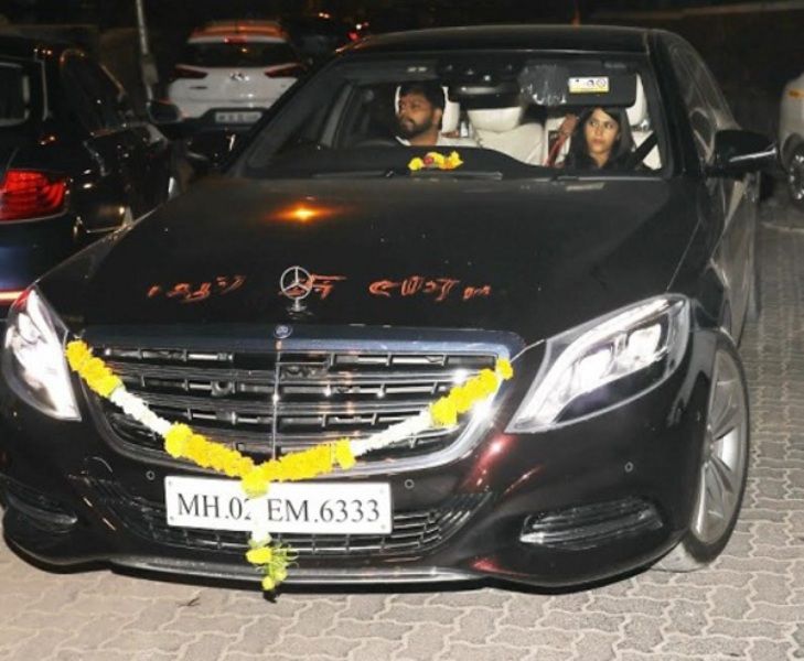Ekta Kapoor in her Mercedes