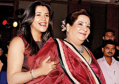 Ekta Kapoor with her mother