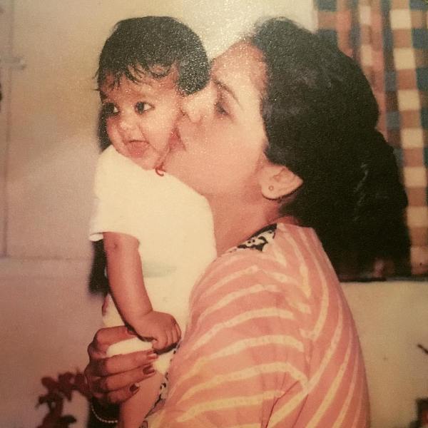 Little Esha with her mother