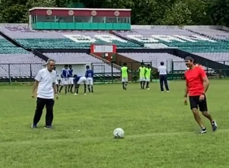 Rajeev Khandelwal playing football with his father