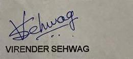 Virender Sehwag's signature