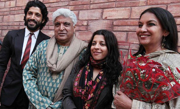 Zoya Akhtar with her father, brother and step-mother