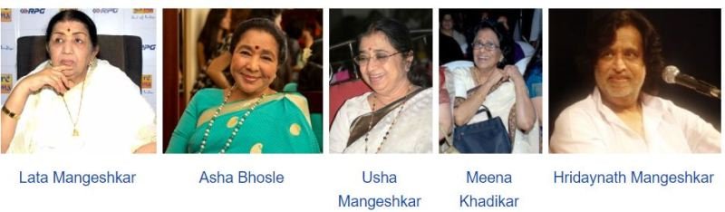 Five children of Deenanath Mangeshkar