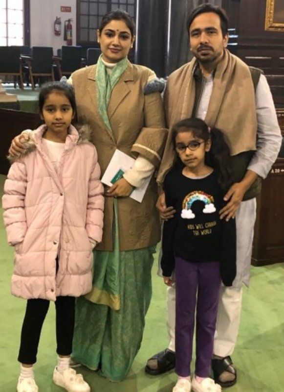 Jayant Chaudhary with his wife and daughter