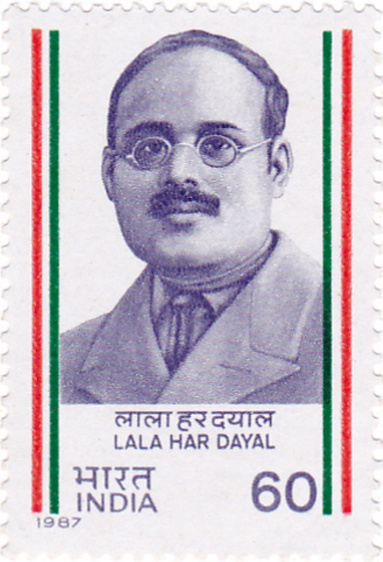 Lala Har Dayal on 1987 stamp of India