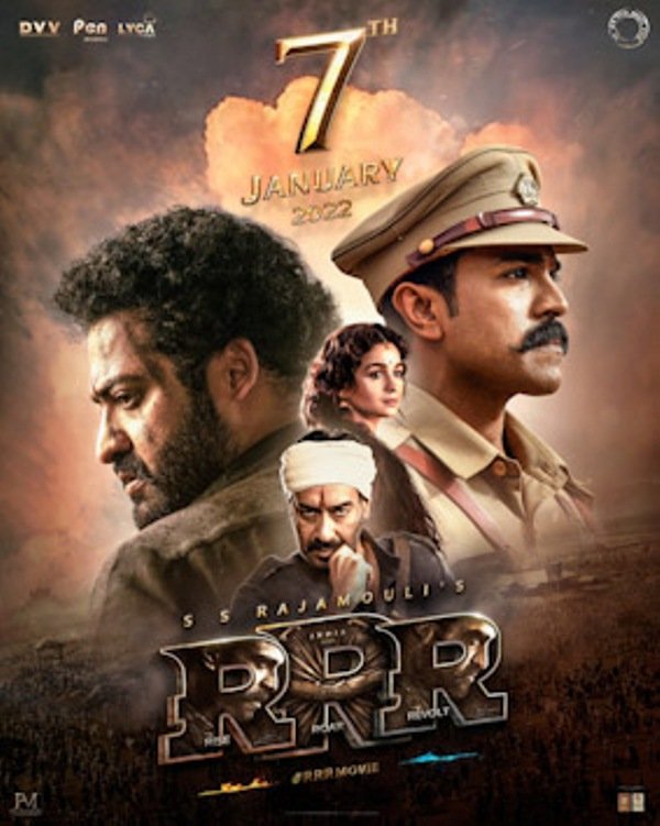 The poster of the movie RRR