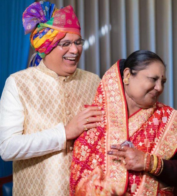 Bhupesh Baghel with his wife