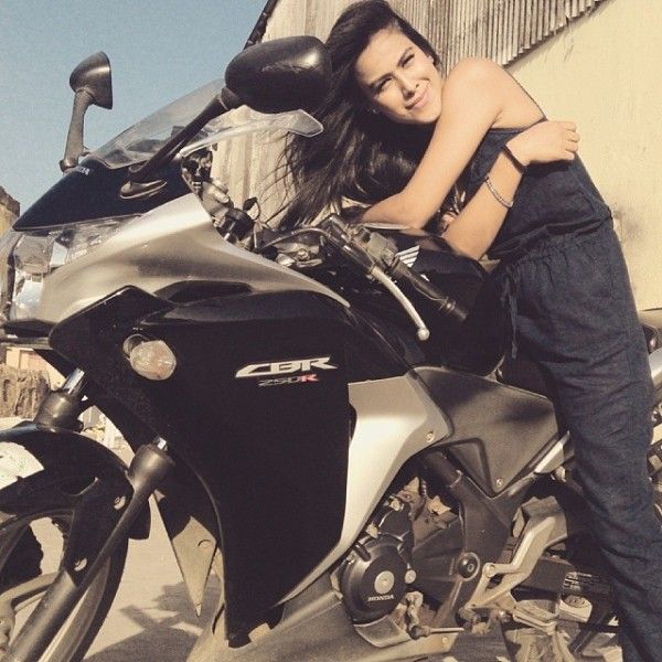Nia Sharma Posing With A Bike