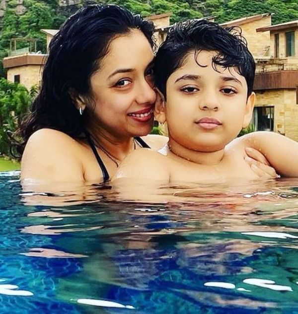 Rupali Ganguly with her son