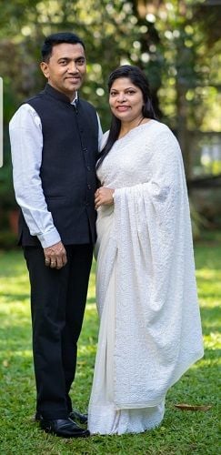 Sulakshana Sawant with her husband Pramod Sawant