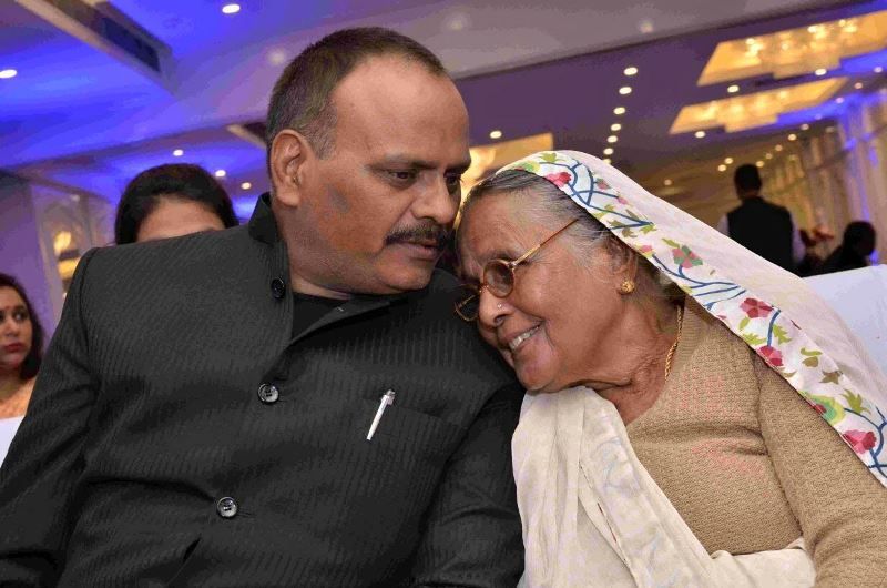 Brajesh Pathak with his mother