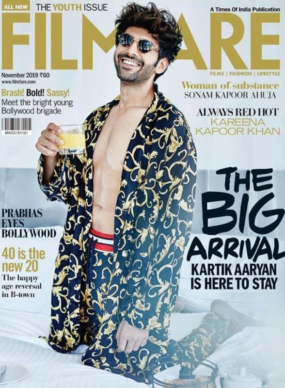 Kartik Aaryan was featured on the cover of Filmfare on 1 November 2019