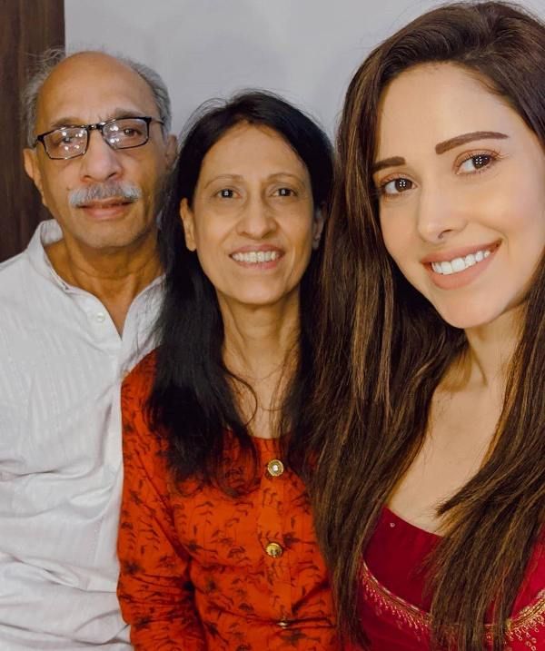 Nushrat Bharucha with her parents
