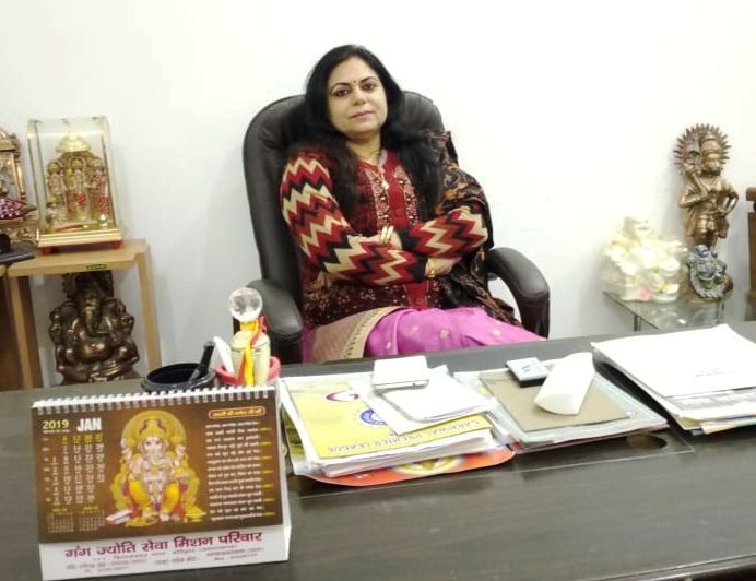 Rashmi Tyagi inside her office cabin at D.A.V. Post Graduate College Dehradun