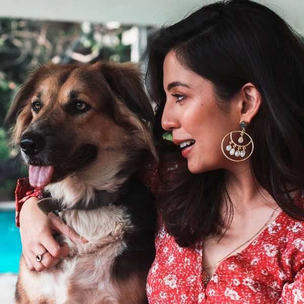 Barkha Singh with her pet dog