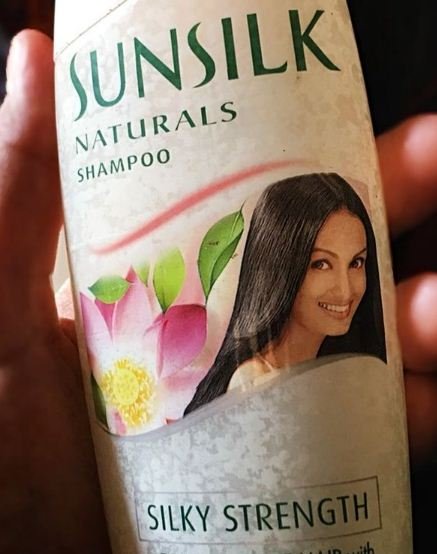 Nisha Rawal on the cover of the Sunsilk bottle