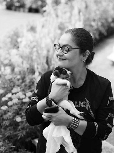 Pooja Bhatt with her pet dog