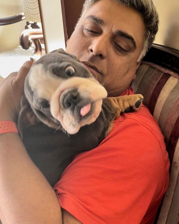 Ram Kapoor with his pet dog