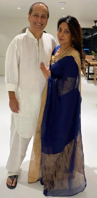 Shefali Shah with her husband