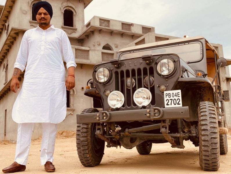 Sidhu Moosewala with his Jeep car