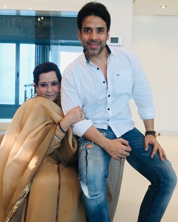 Tussha Kapoor with his mother