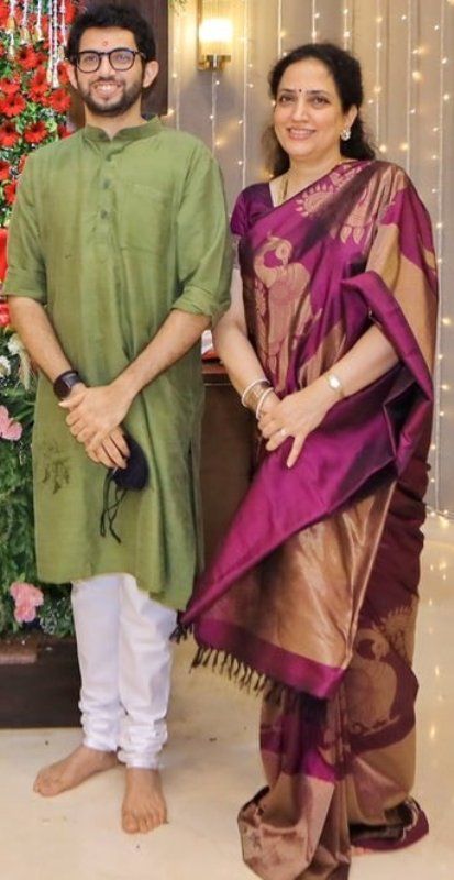 Aditya Thackeray with his mother