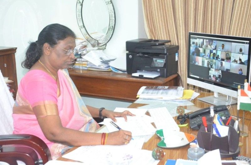 Draupadi Murmu reviewing academic and administrative functions on video conferencing