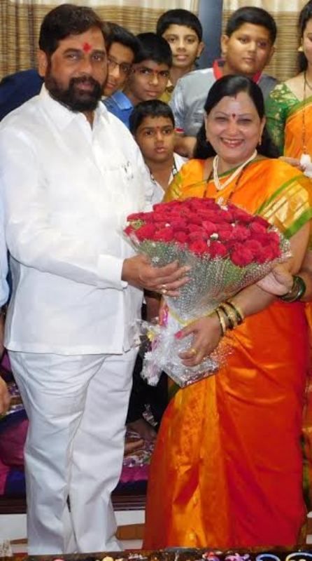 Eknath Shinde with his wife