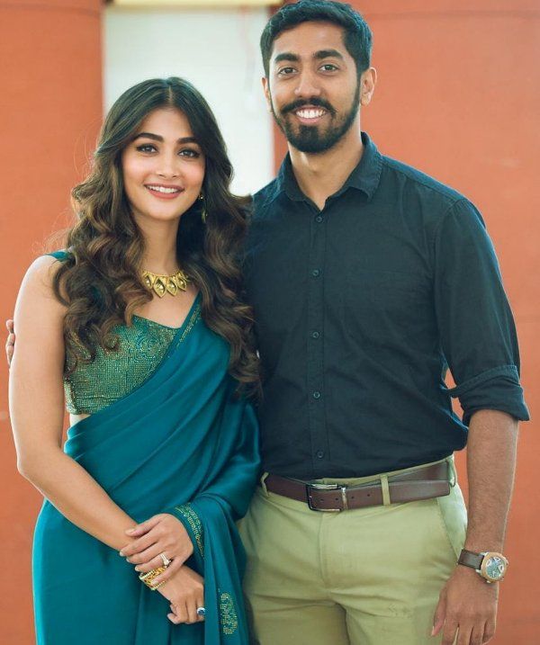 Pooja Hegde with her brother