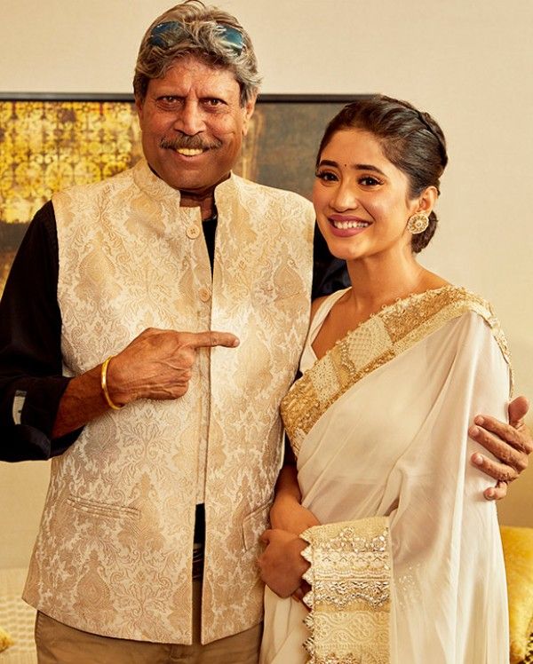 Shivangi Joshi with Kapil Dev