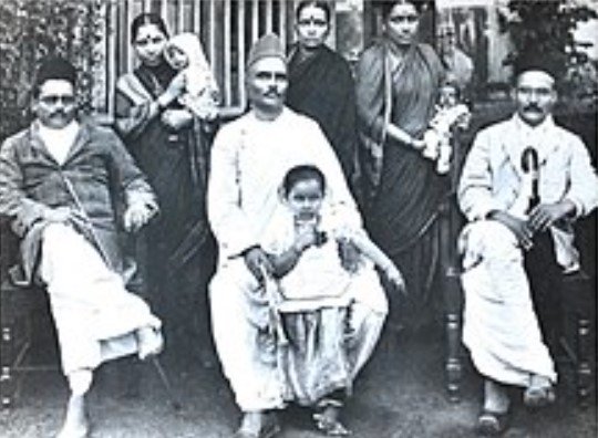 Vinayak Savarkar (sitting extreme right) with his brothers and their wives