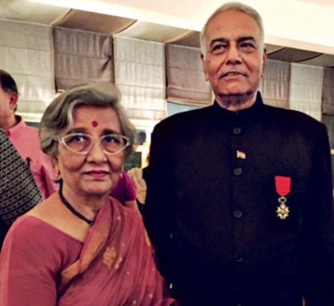 Yashwant Sinha with his wife