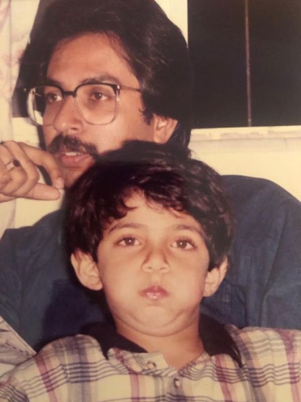 Aditya Thackeray's childhood photo with his father