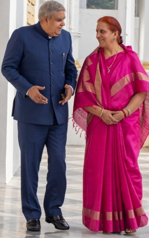 Jagdeep Dhankar with his wife
