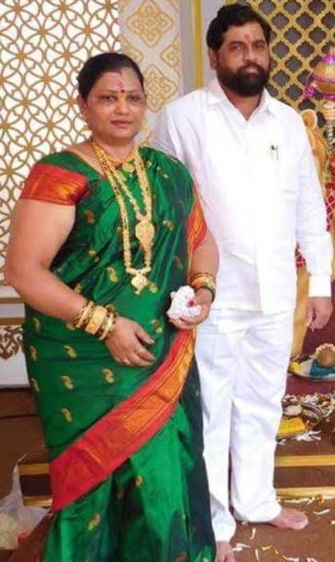 Lata Eknath Shinde with her husband
