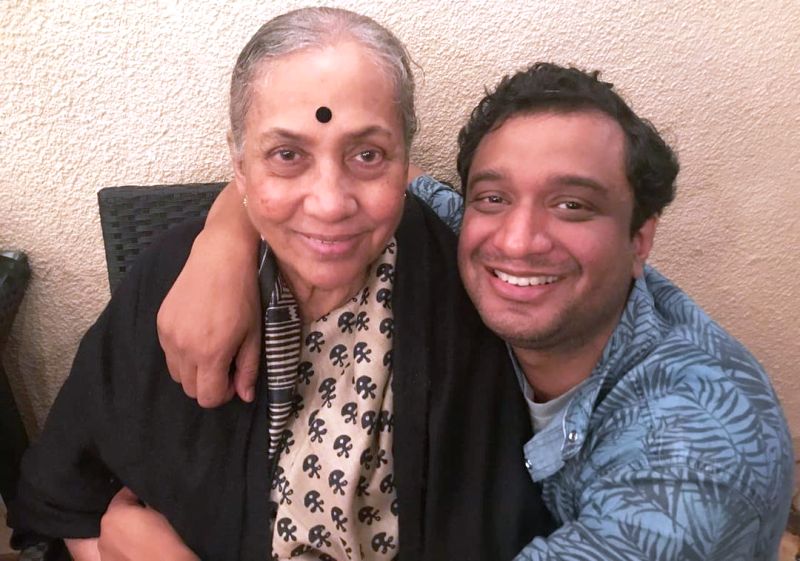 Margaret Alva with her son, Nivedith Alva