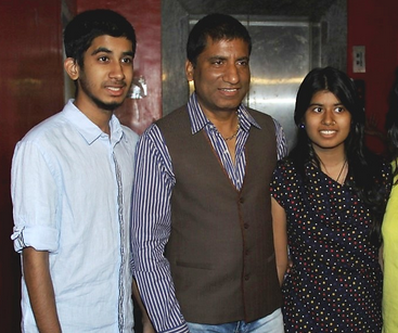 Antara Srivastava with her brother and father