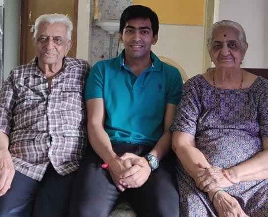 Harmeet Desai with his grandparents