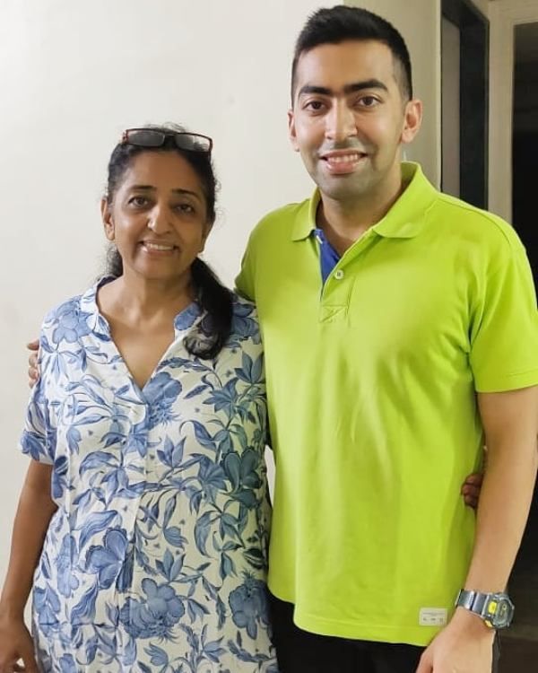 Harmeet Desai with his mother