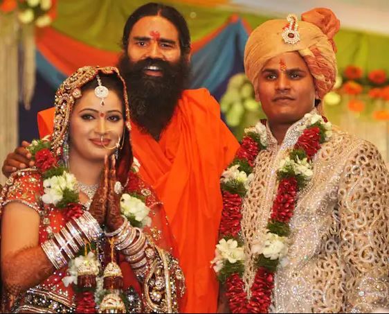 Navneet Kaur Rana with Ravi Rana and Yog Guru Baba Ramdev