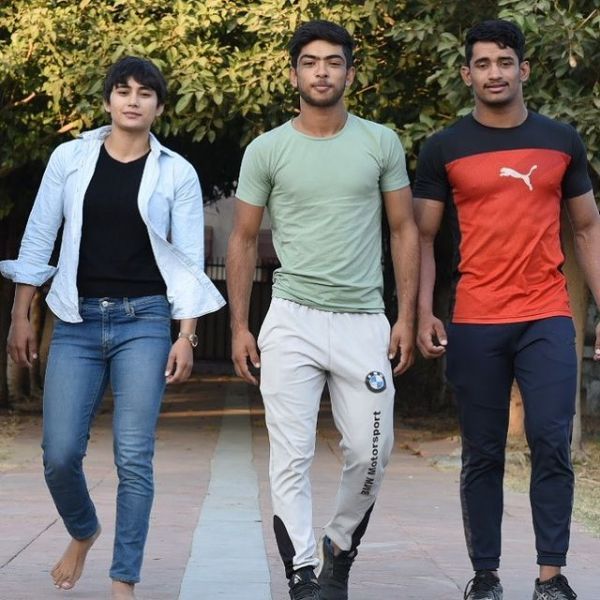Pooja Gehlot with her brothers