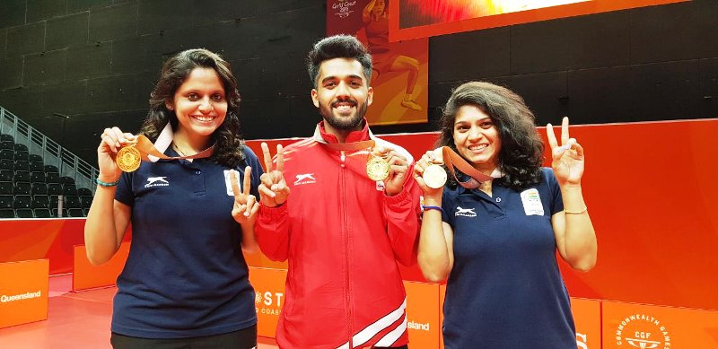 Sanil Shetty with his gold medal at CWG 2018