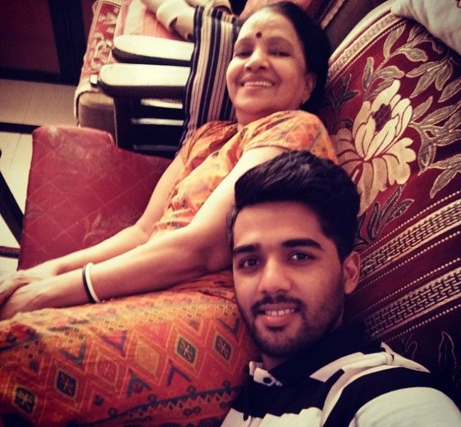 Sanil Shetty with his mother