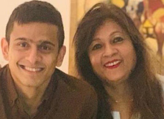 Saurav Ghosal with his mother