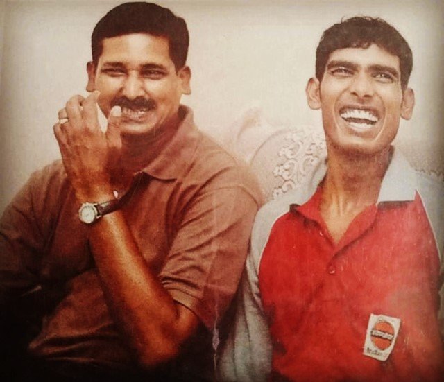 Sharath Kamal with his father